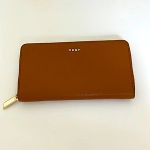 DKNY large tan leather wallet